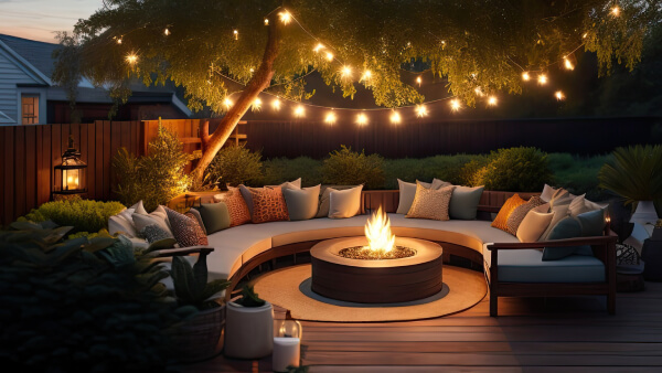 Deck ideas with fire pit