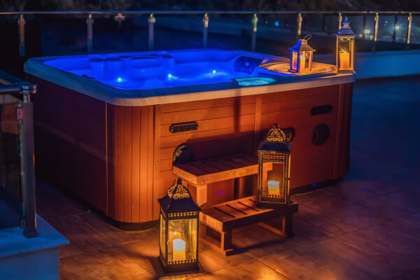 Deck with hot tub design