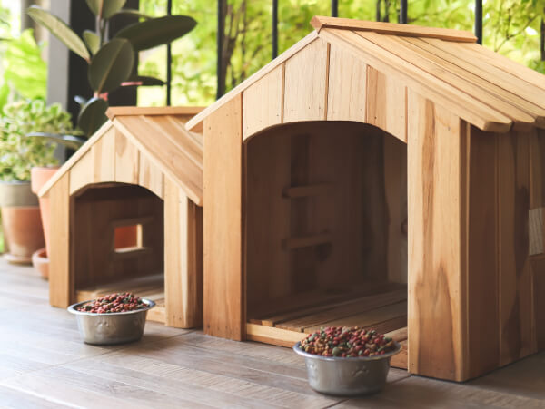 Deck design that incorporates pet houses