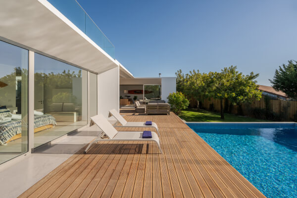 Backyard deck with a pool idea
